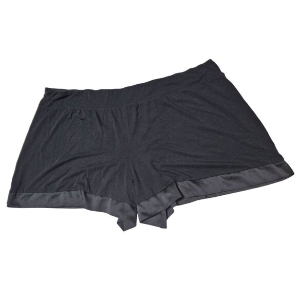 Ava & Viv Black Shorts Womens Plus Size 3X Satin Trim Loungewear Pjs Sleepwear - Picture 2 of 5